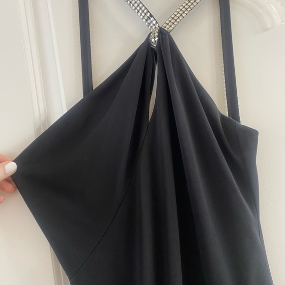 Black Studded Neckline Maxi Dress - Picture 2 of 5